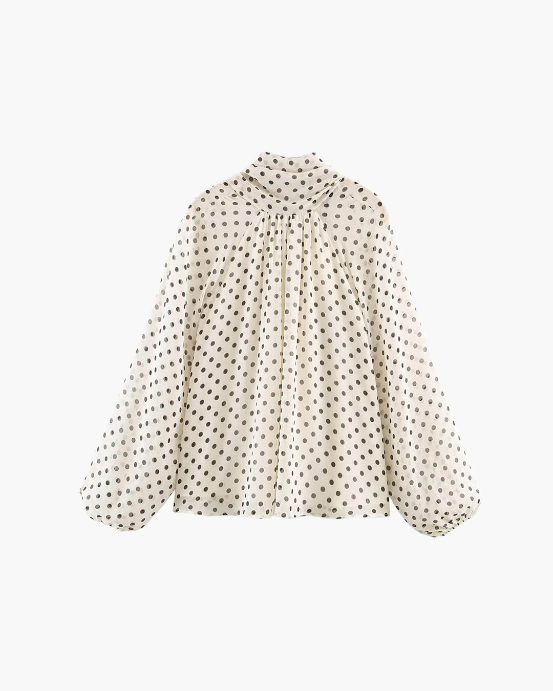 ZEYA - Cleo High Collar Polka Dot Blouse