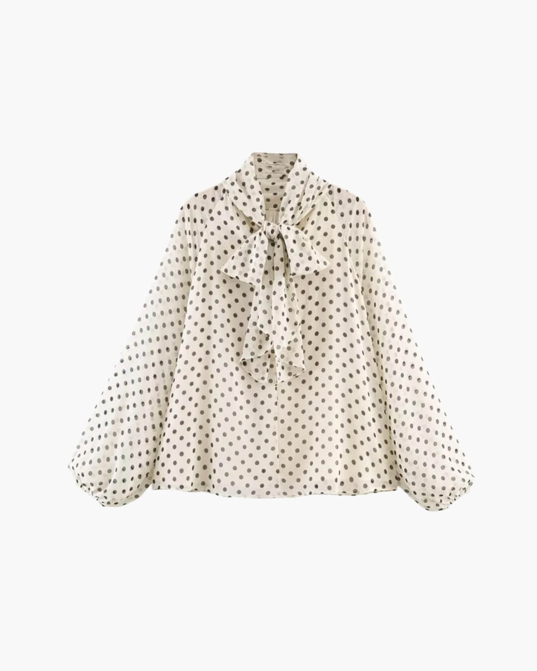 Cleo højhalset prikket bluse