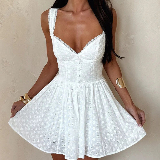 ZEYA - Alma Lace Trim Corset Mini Dress