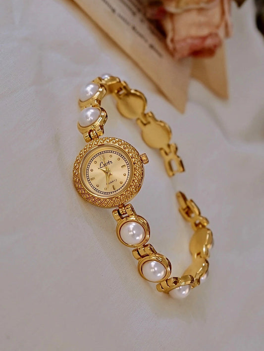 ZEYA - Anara Women's Watch - Elegant Golden Quartz Timepiece with Pearl Inlay