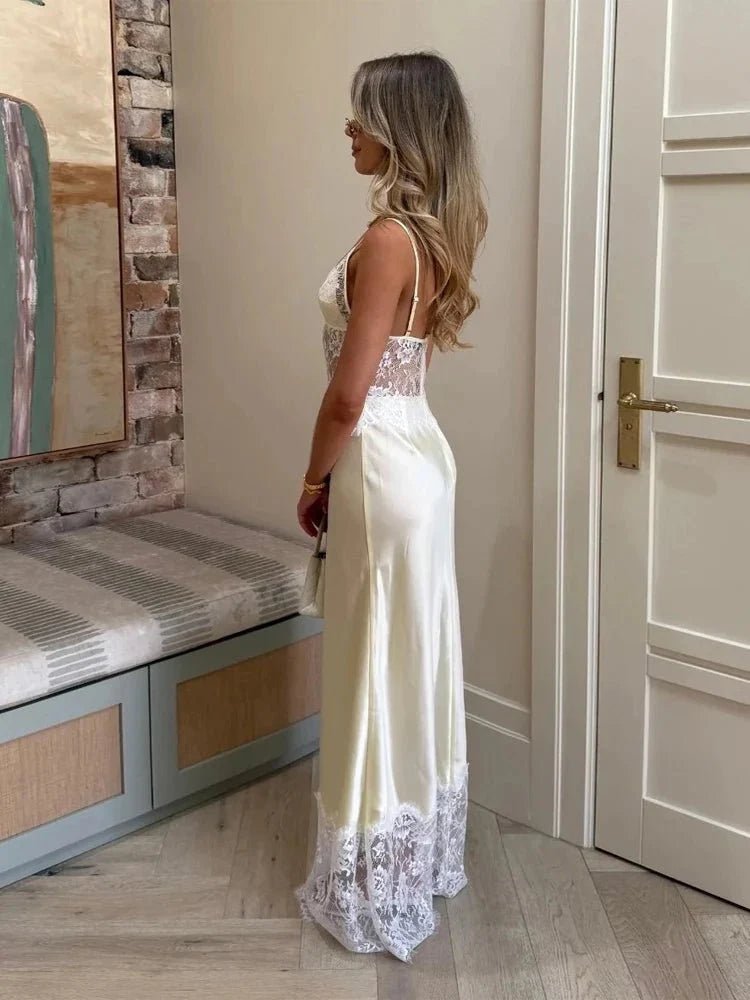 ZEYA - Bianca Off - Shoulder Lace Satin Dress
