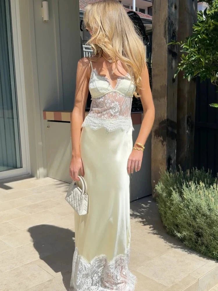 ZEYA - Bianca Off - Shoulder Lace Satin Dress