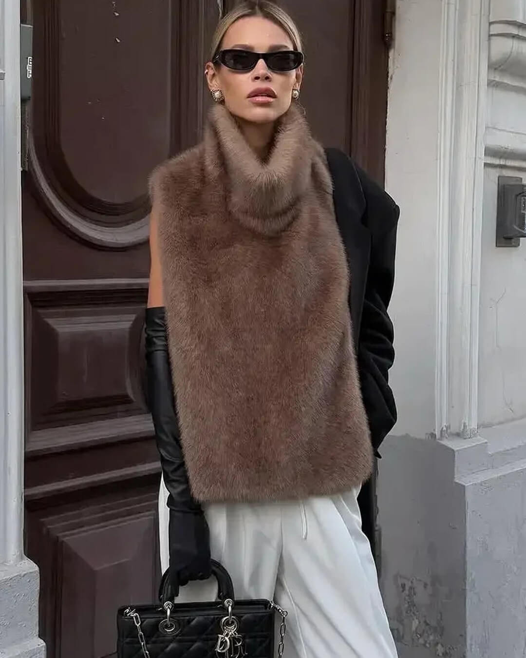 ZEYA - Carina Faux Fur Turtleneck Vest