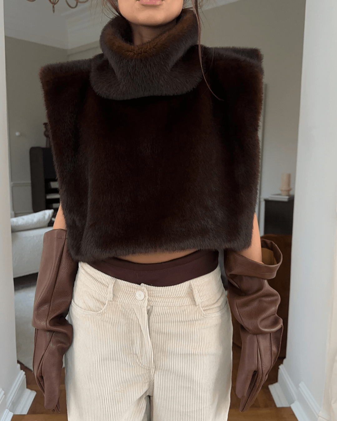 ZEYA - Carina Faux Fur Turtleneck Vest