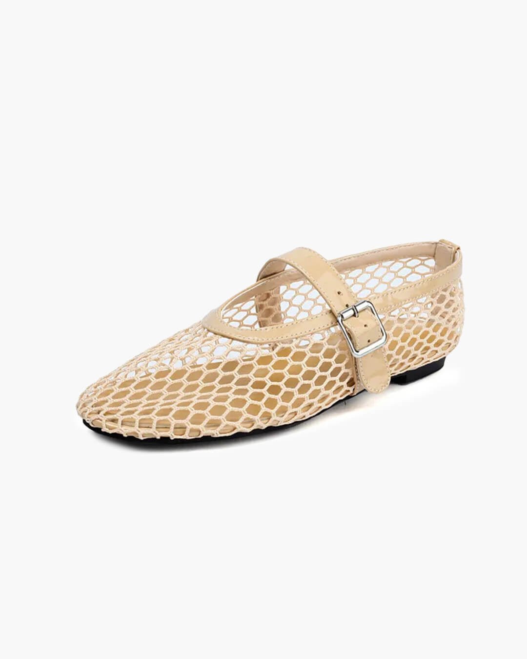 ZEYA - Celeste Buckled Mesh Ballet Flats