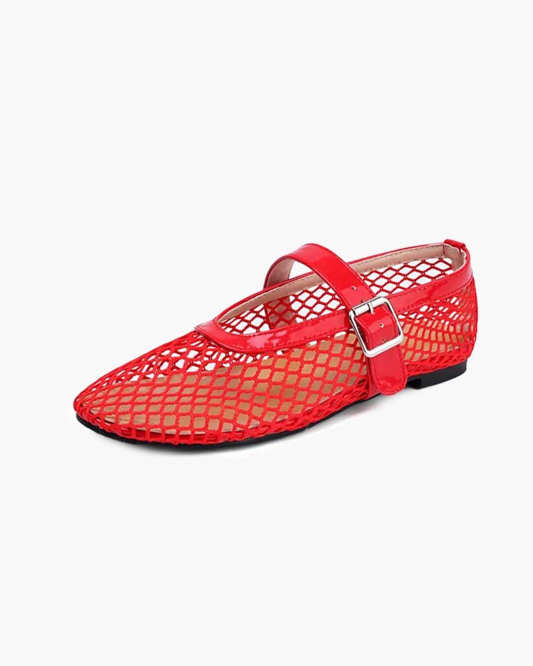 ZEYA - Celeste Buckled Mesh Ballet Flats