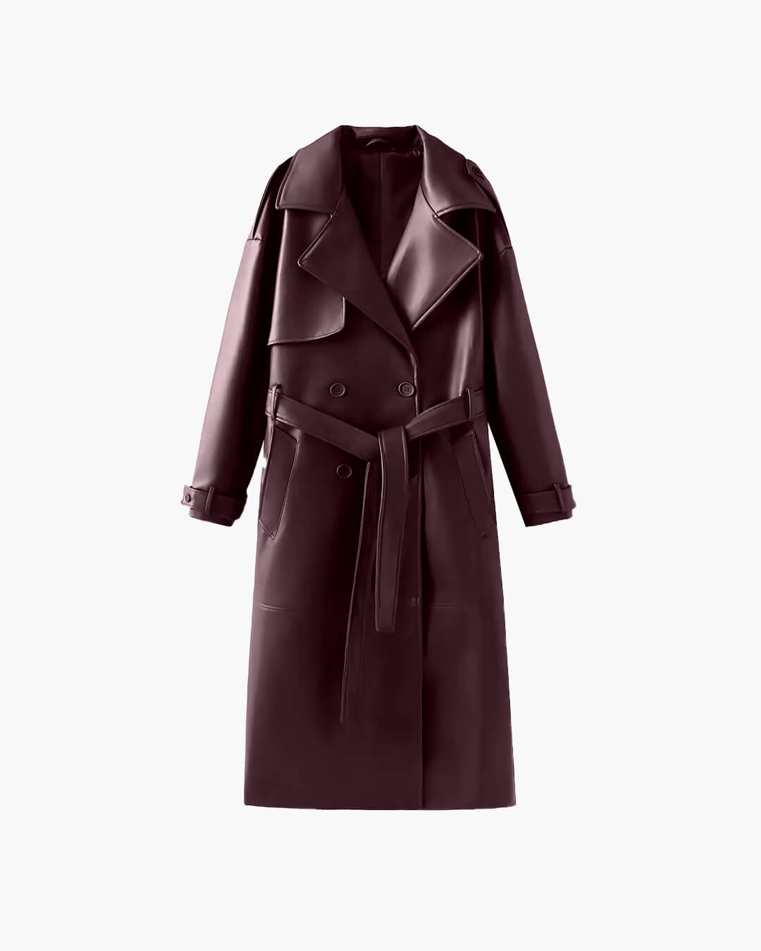 ZEYA - Connie Faux Leather Maxi Trench Coat