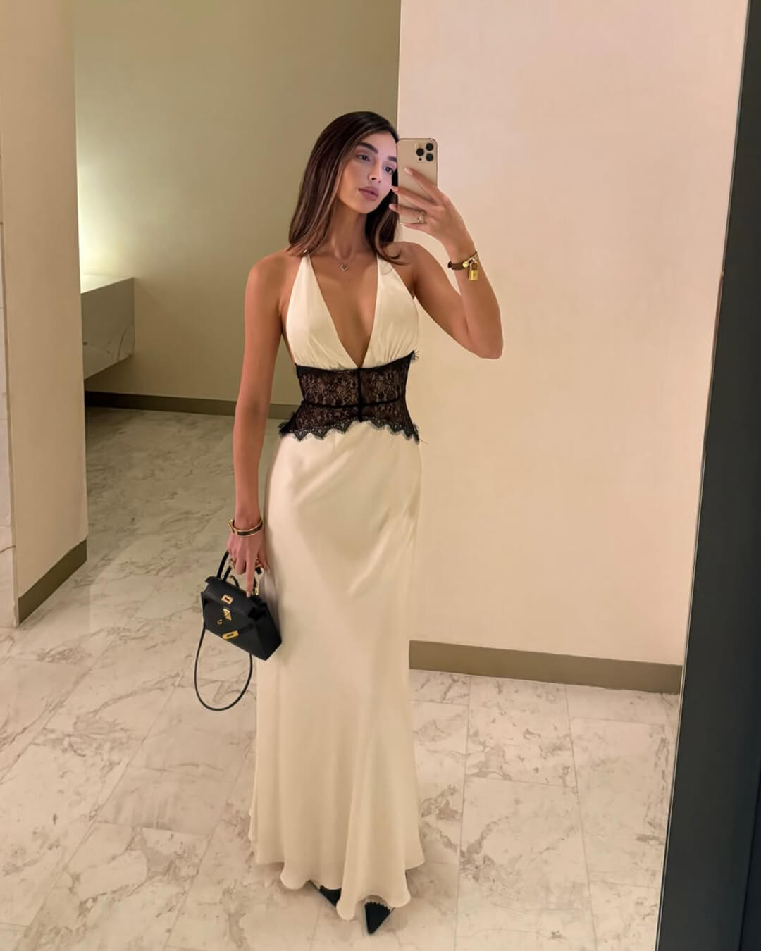 Danna Satin Lace Waist Backless Dress - Elegant Evening Wear – ZEYA