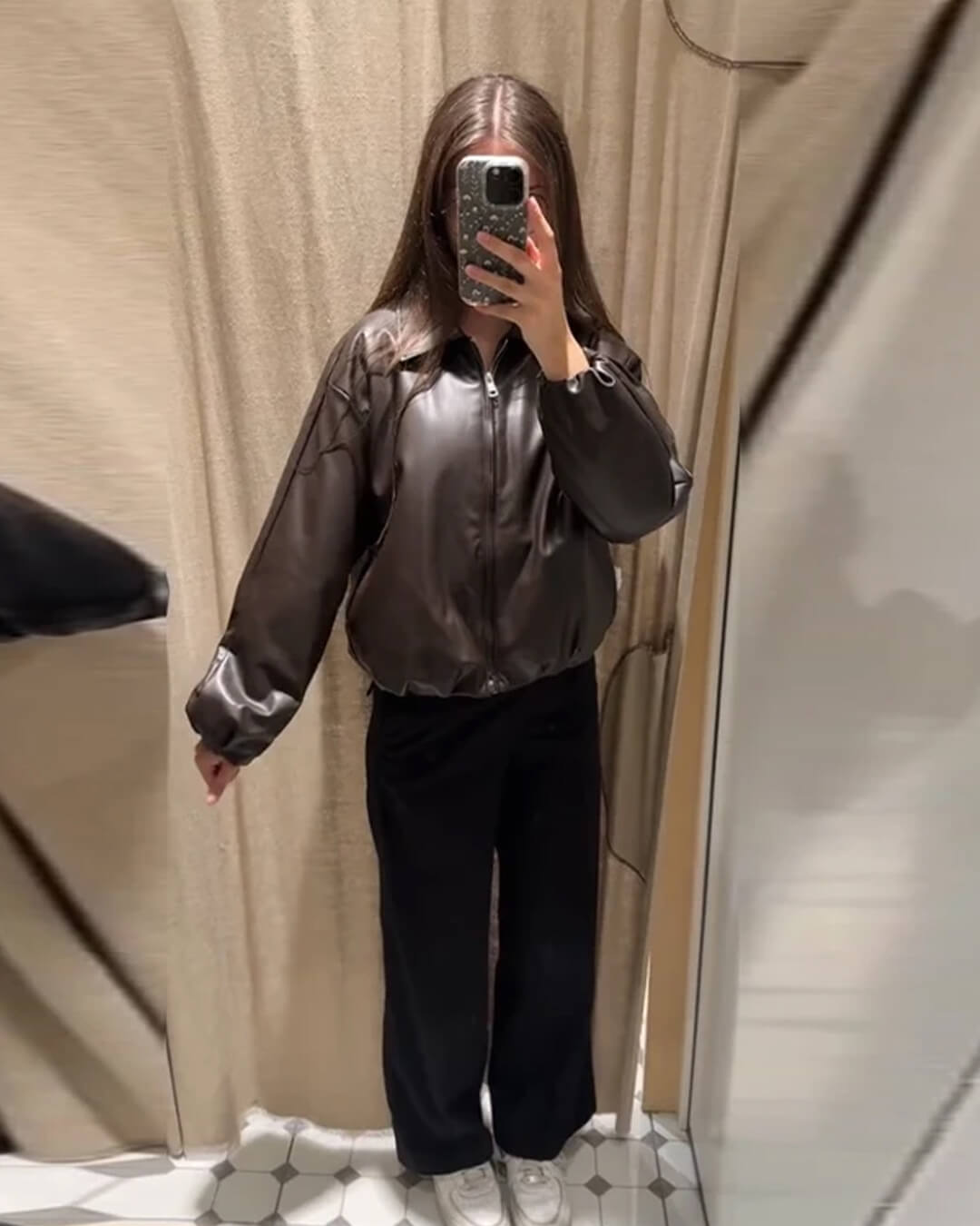 ZEYA - Elisabeta Zip Up Faux Leather Jacket