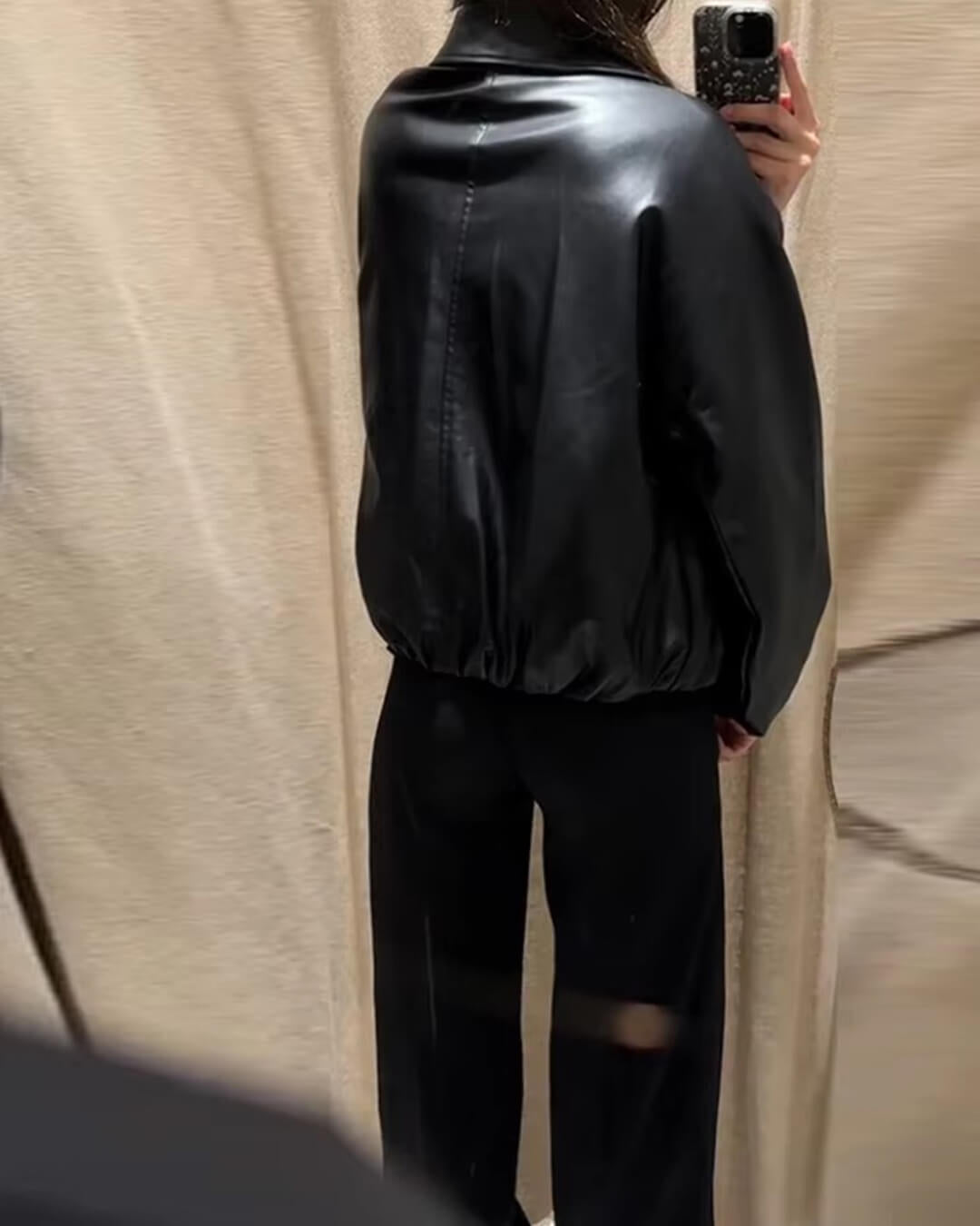 ZEYA - Elisabeta Zip Up Faux Leather Jacket