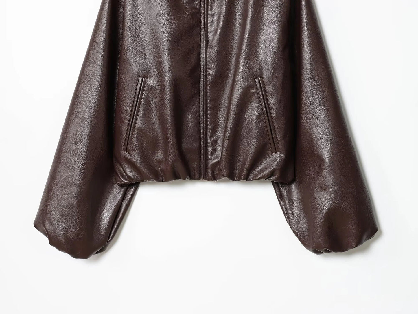 ZEYA - Elisabeta Zip Up Faux Leather Jacket