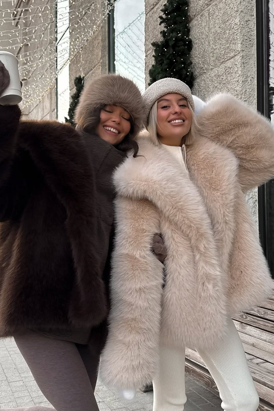 ZEYA - Emilie Puffy Collar Faux Fur Coat