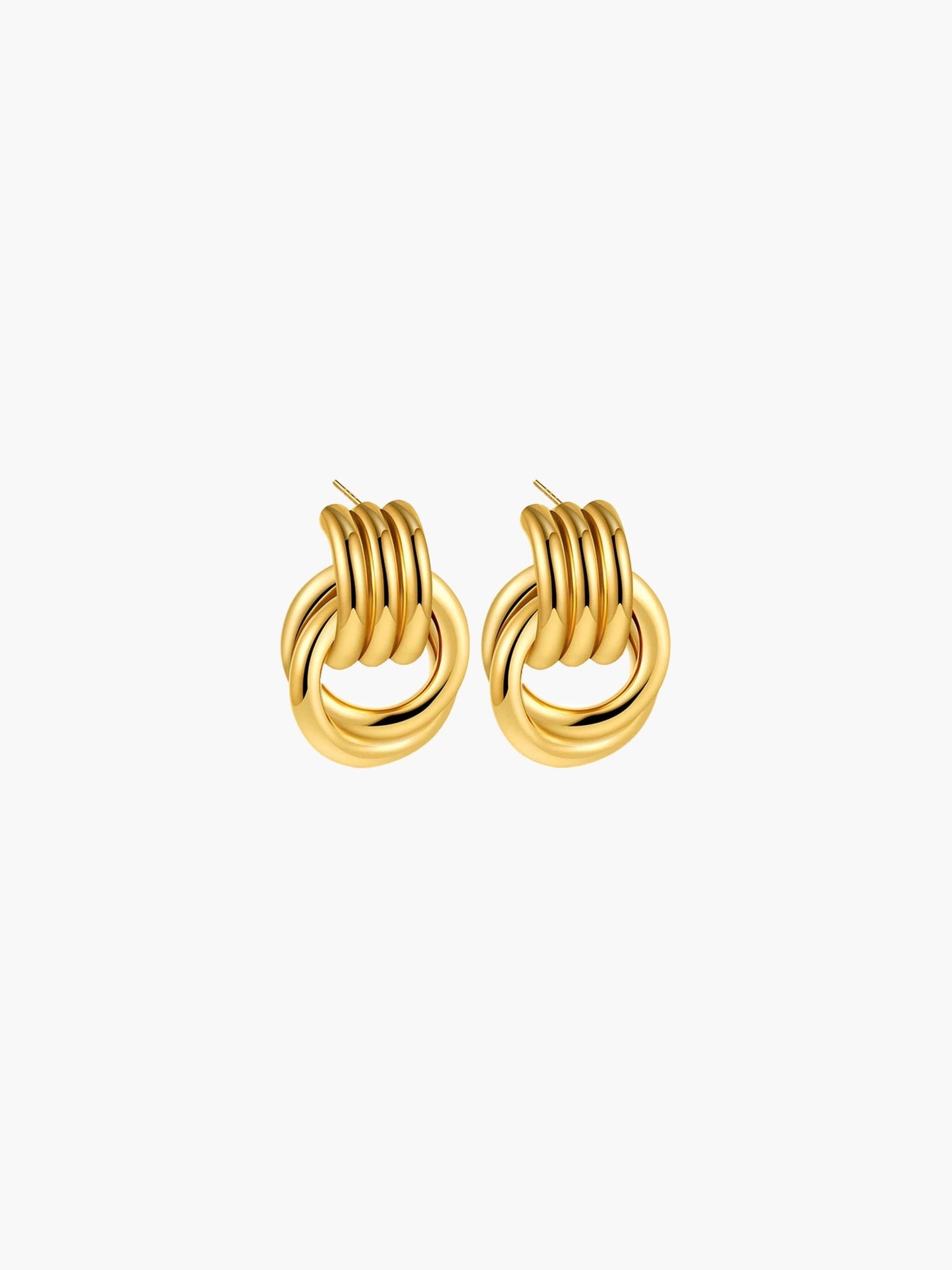 ZEYA - Emily Earrings - 18K Gold Plated Multilayer Circle Drop Earrings for Women