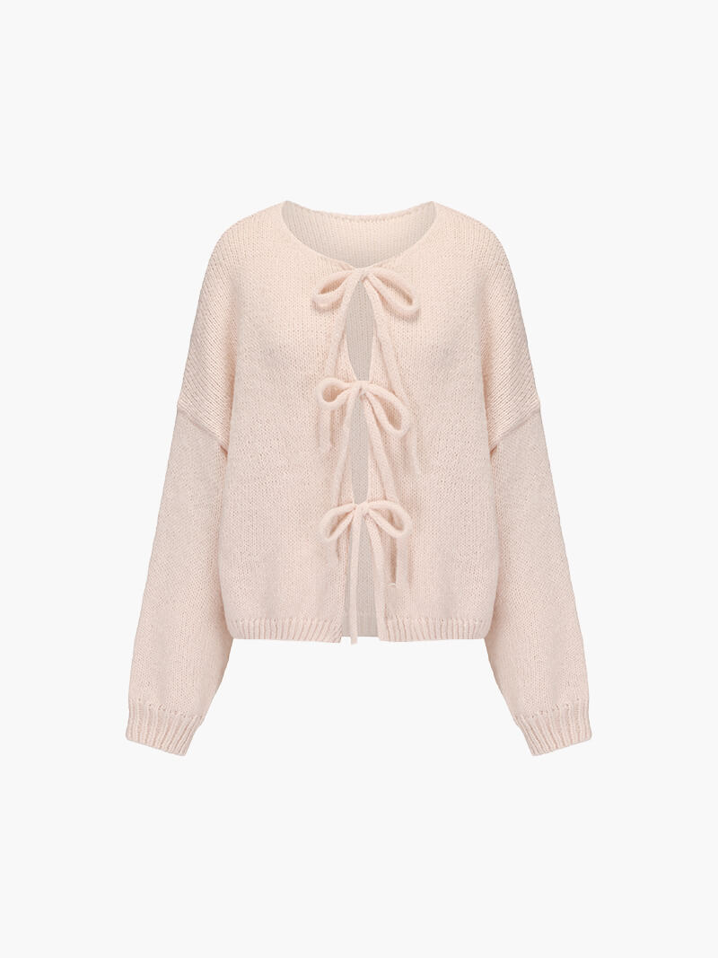 ZEYA - Emma Knit Cardigan with Bow Design