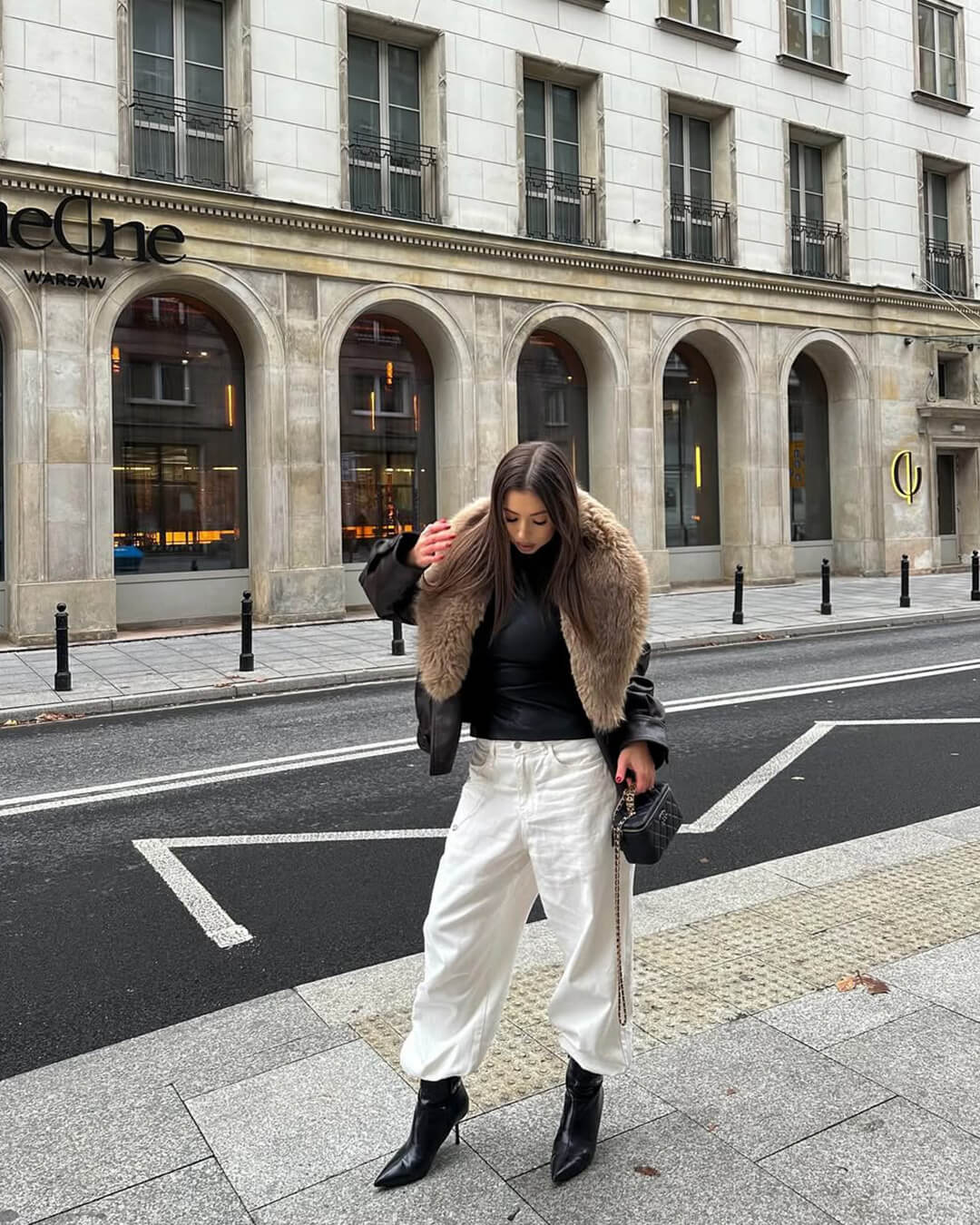 ZEYA - Felicity Faux Leather Jacket with Detachable Fur Collar