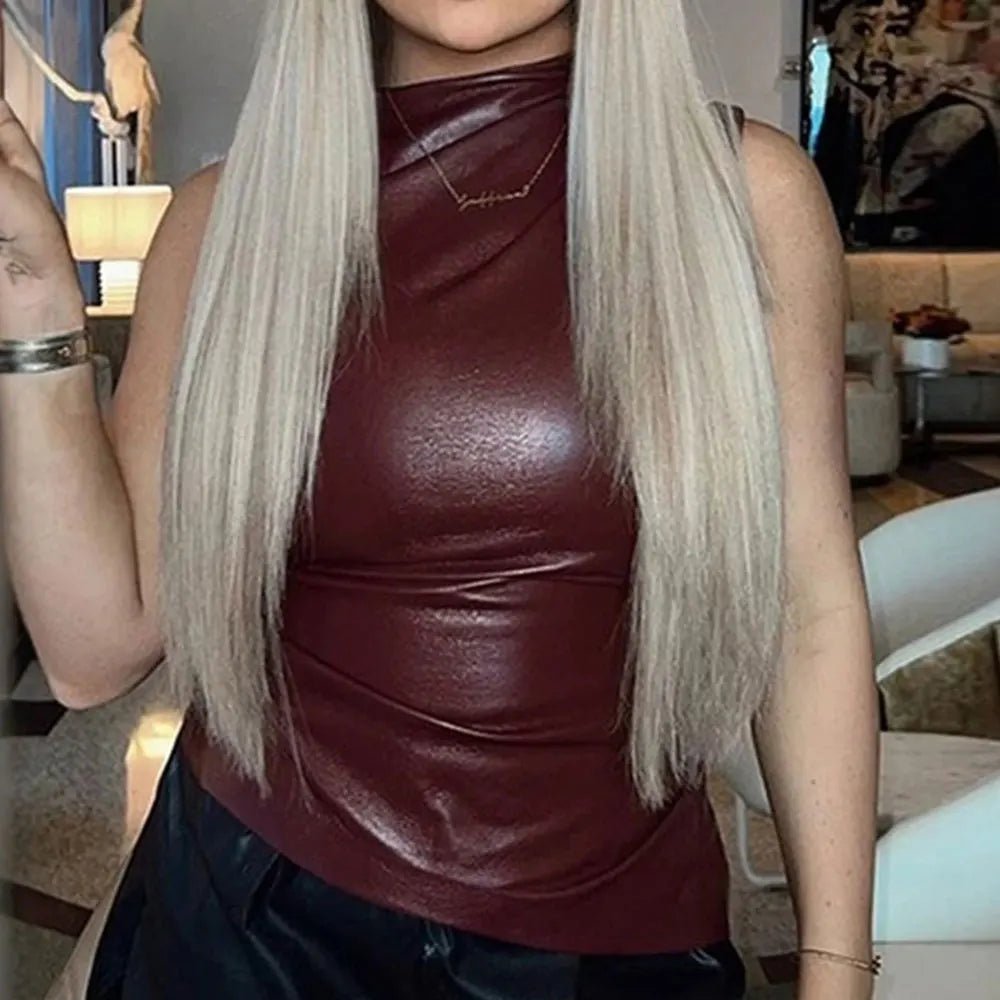 ZEYA - Hetty Faux Leather Tank Top