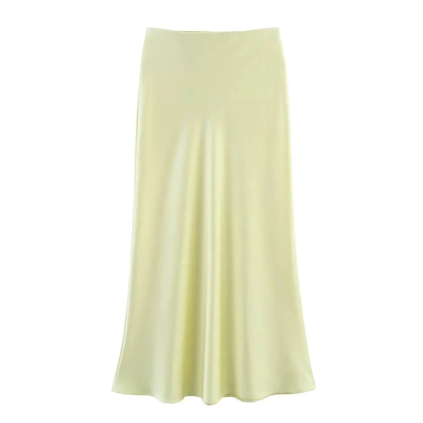 ZEYA - Hilde High Waist Black Satin Midi Skirt
