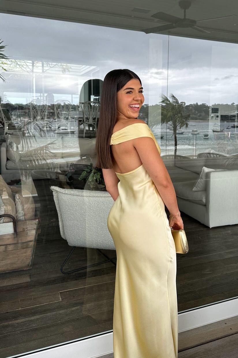 ZEYA - Jane Satin Off Shoulder Maxi Dress