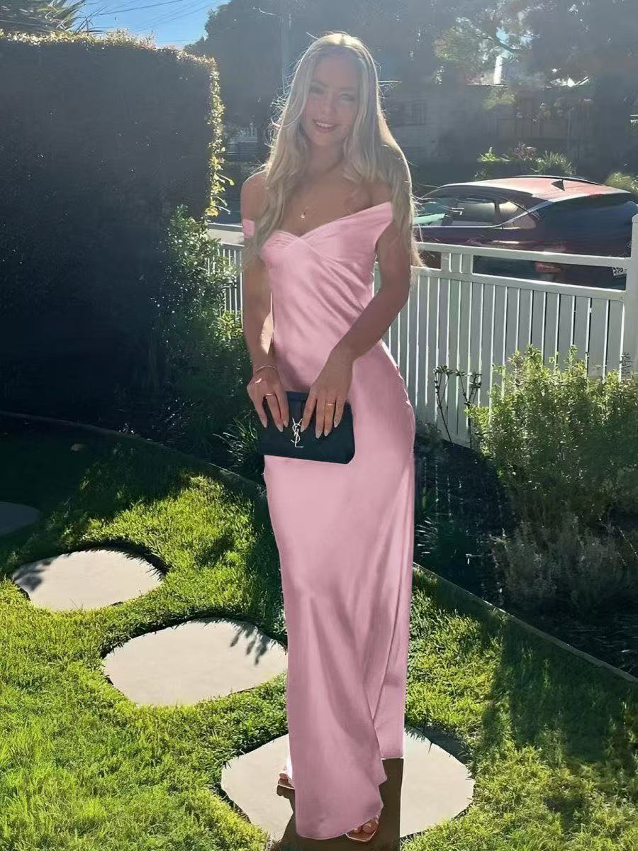ZEYA - Jane Satin Off Shoulder Maxi Dress