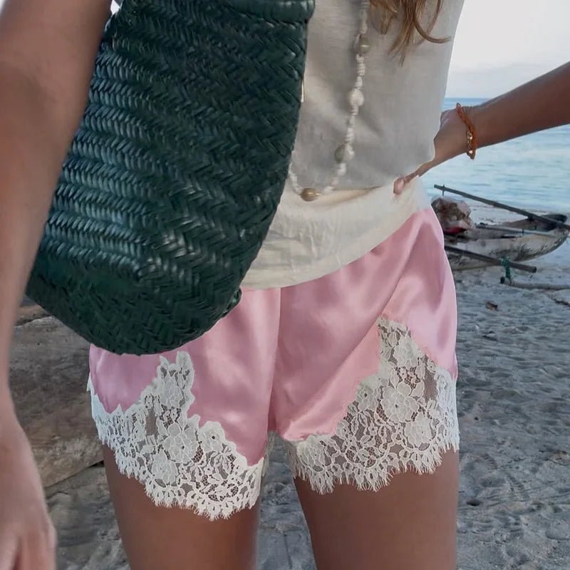 ZEYA - Jenna Satin Lace Shorts