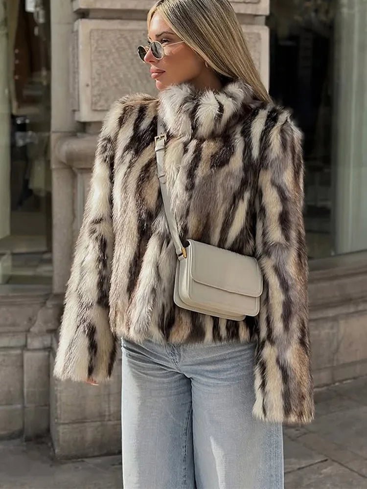 ZEYA - Jordy Leopard Faux Fur Coat