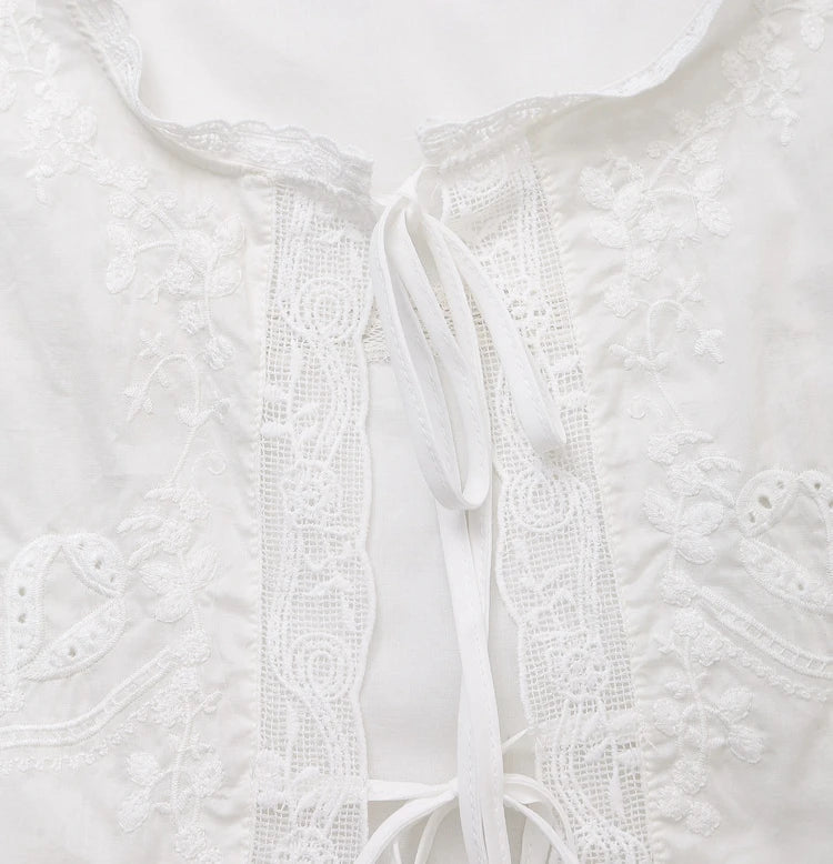 ZEYA - Judy Embroidered Lace Trim Blouse