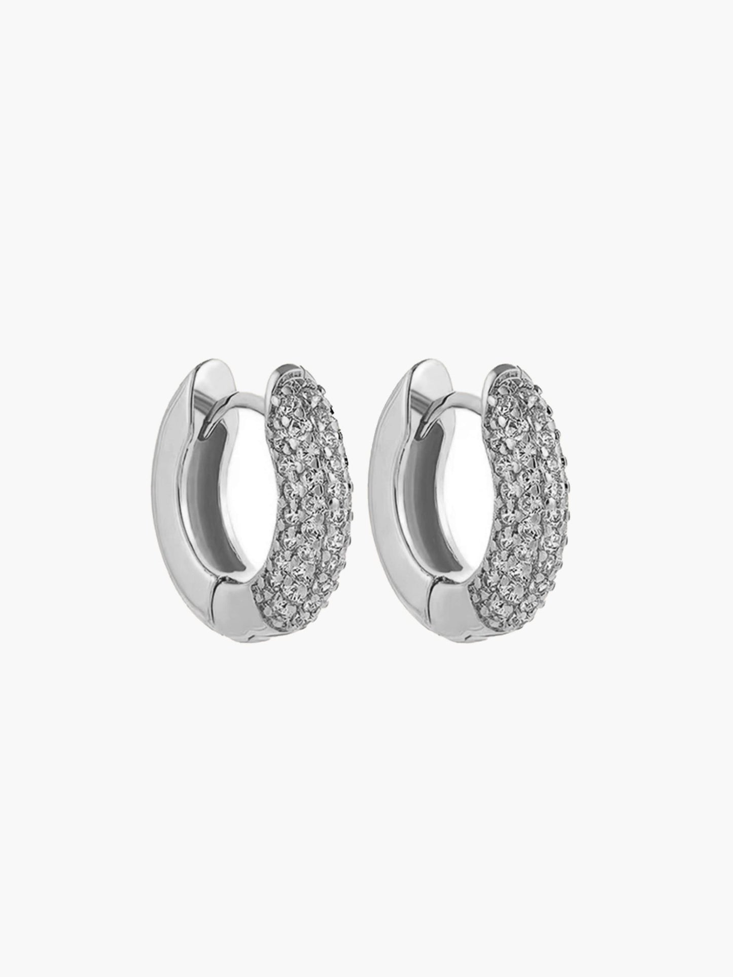 ZEYA - Juliette - Earrings with Zirconia Stones, Minimalist Hoop Design for Women