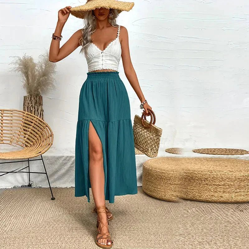 ZEYA - Kalia Bohemian Midi Ruffle Skirt