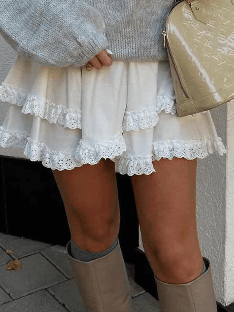 ZEYA - Kiara Ruffled Trim Layered Mini Skirt