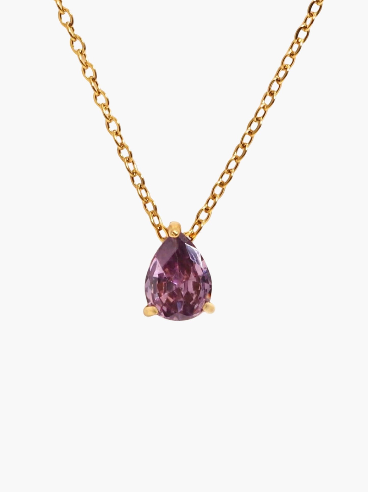 ZEYA - Lilith Necklace - Teardrop Pendant with Birthstone Zirconia Stones for Women