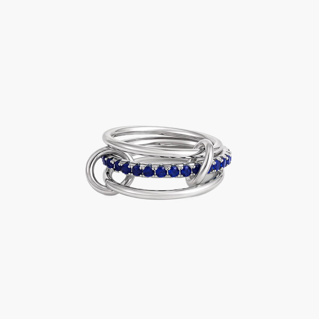 ZEYA - Livia Blue Gemstone Stacked Ring