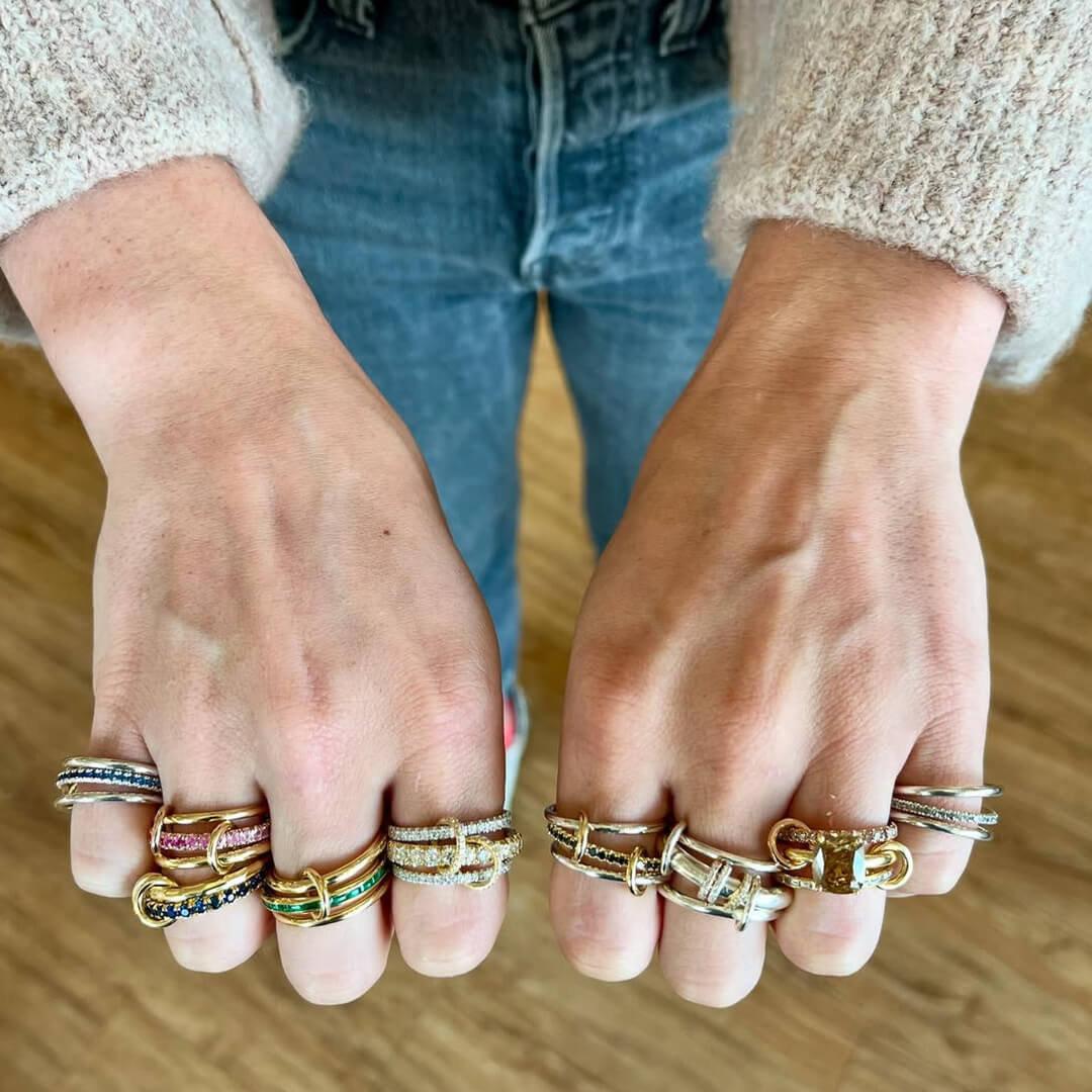 ZEYA - Livia Blue Gemstone Stacked Ring