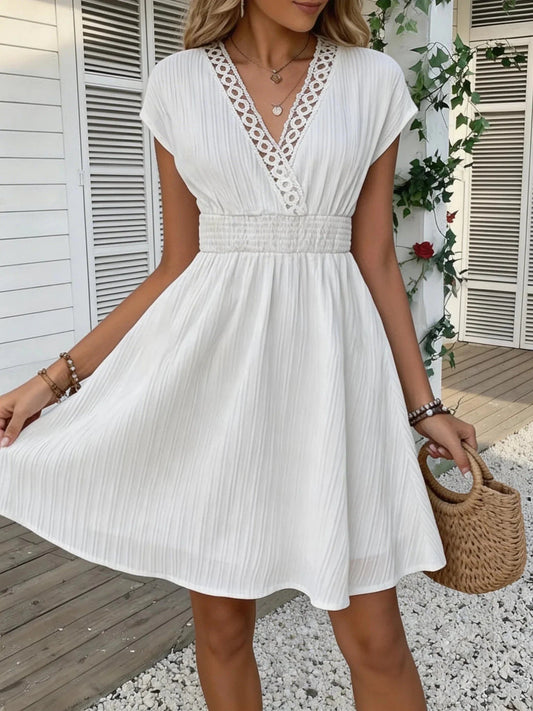 ZEYA - Lorelei French Lace V - Neck Fitted Dress