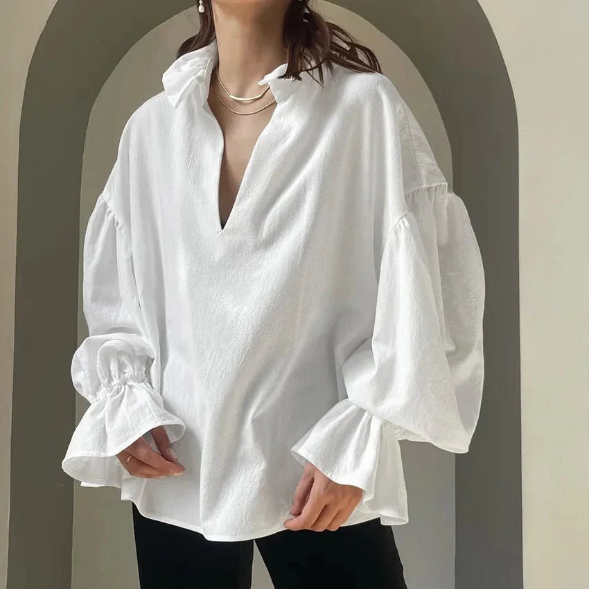 ZEYA - Mara V - Neck Puff Sleeve Blouse