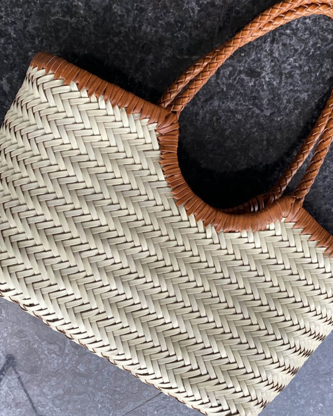 ZEYA - Melisande Woven Leather Tote Bag