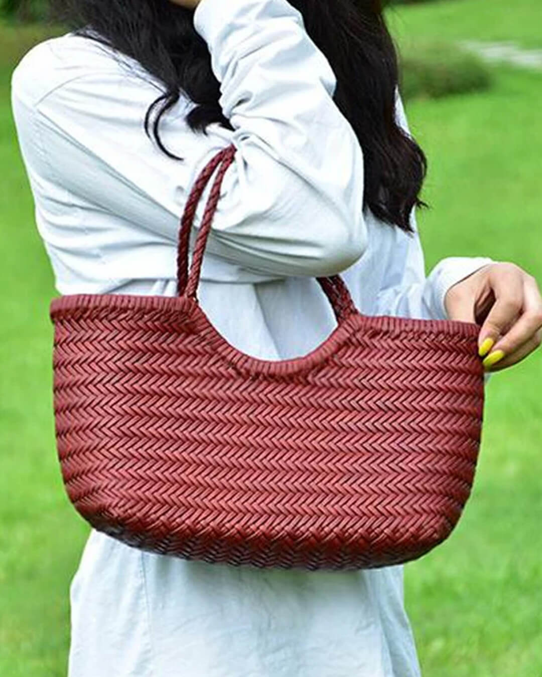 ZEYA - Melisande Woven Leather Tote Bag