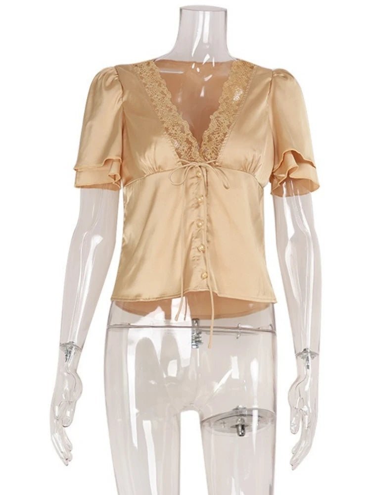 ZEYA - Mira Satin Lace Blouse