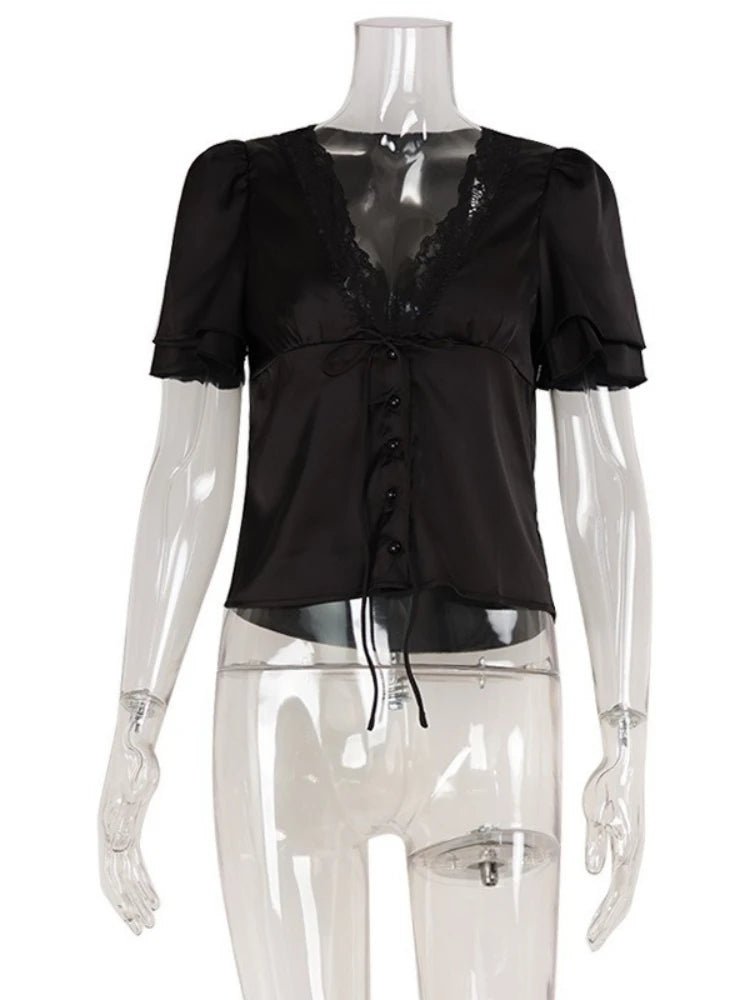 ZEYA - Mira Satin Lace Blouse
