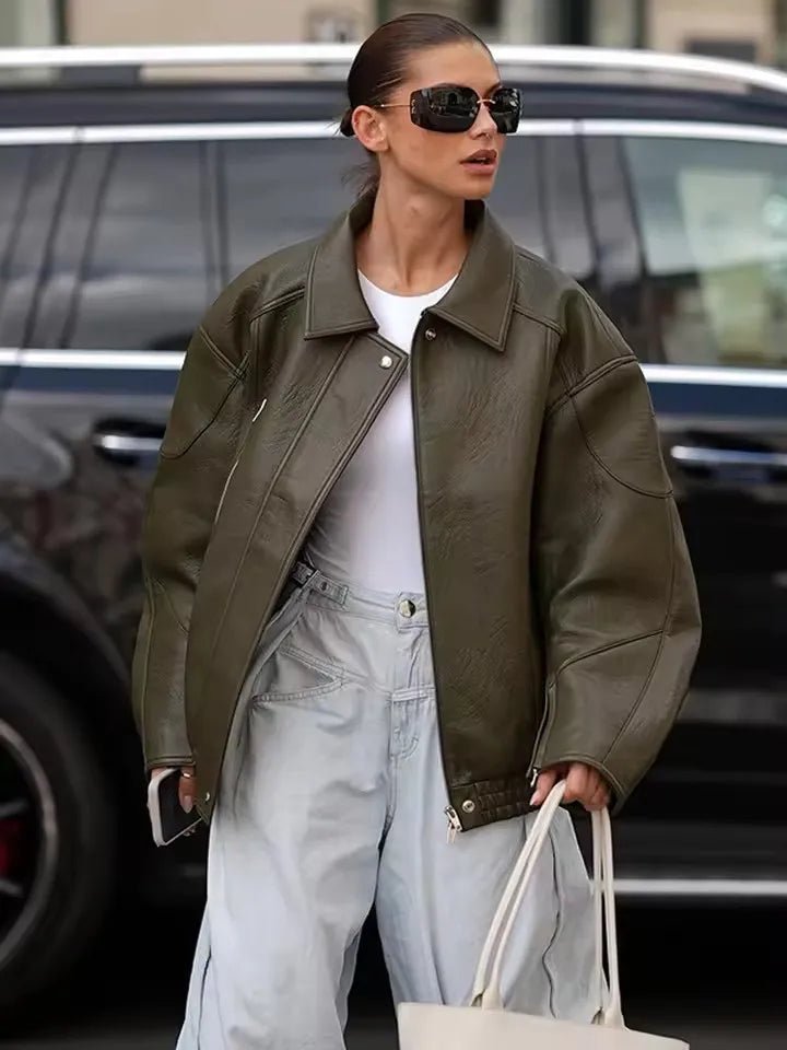 ZEYA - Nova Faux Leather BomberJacket