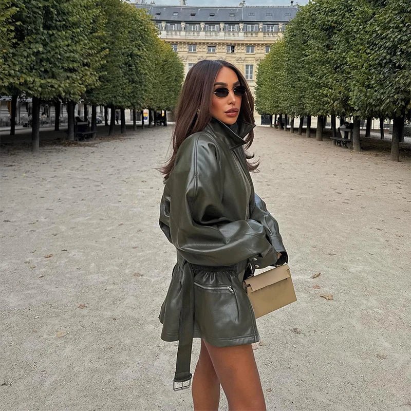 ZEYA - Rebecca Belted Leather Jacket