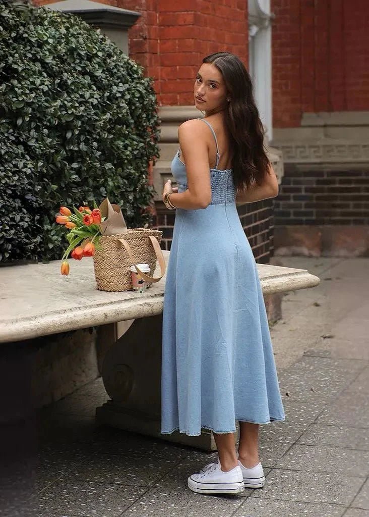 ZEYA - Ruslana Corset Denim Midi Dress