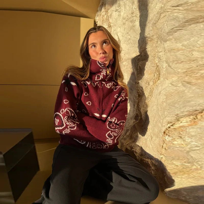 ZEYA - Sarah Stand Collar Knitted Cardigan