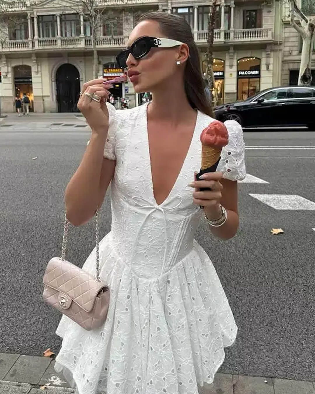 ZEYA - Shayne Puff Sleeve Embroidered Mini Dress