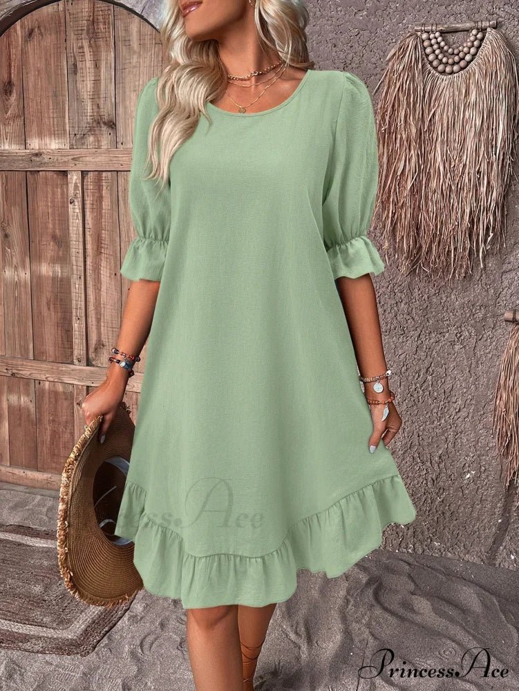 ZEYA - Ursa Ruffle Hem Smock Dress