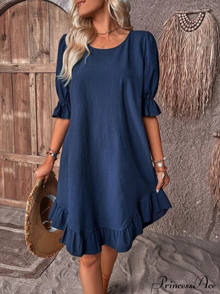 ZEYA - Ursa Ruffle Hem Smock Dress