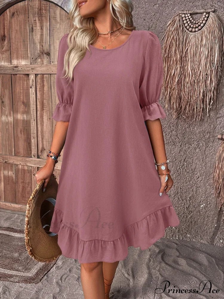 ZEYA - Ursa Ruffle Hem Smock Dress