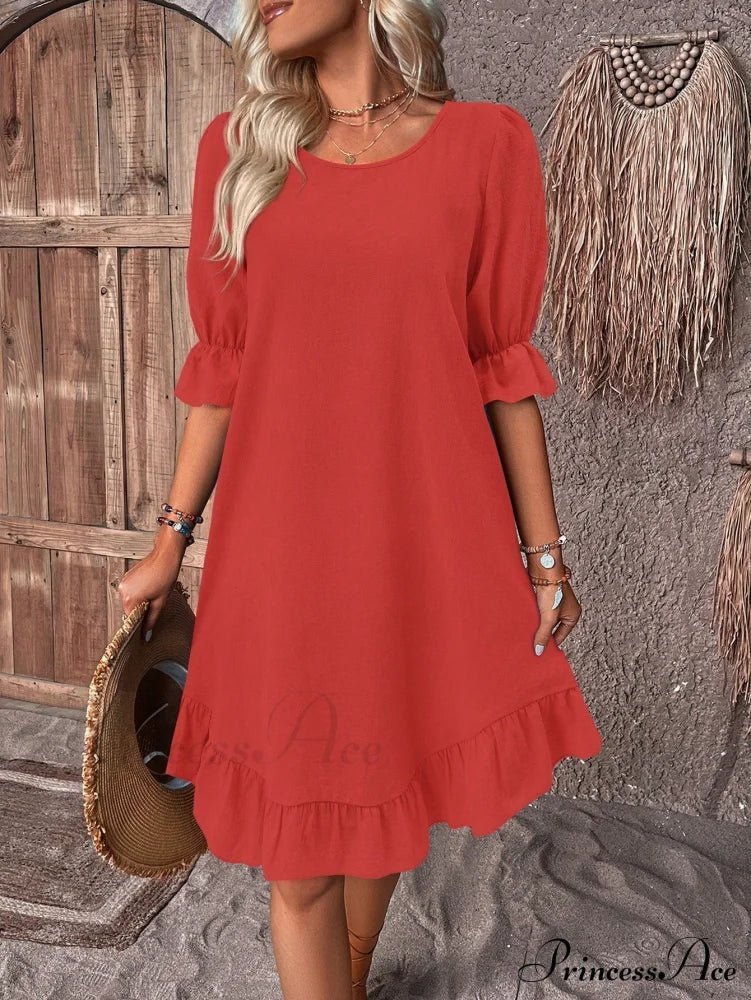 ZEYA - Ursa Ruffle Hem Smock Dress