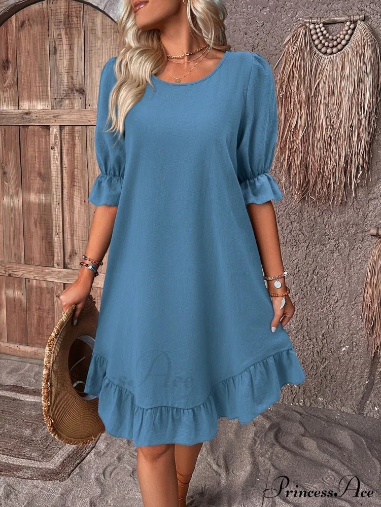ZEYA - Ursa Ruffle Hem Smock Dress