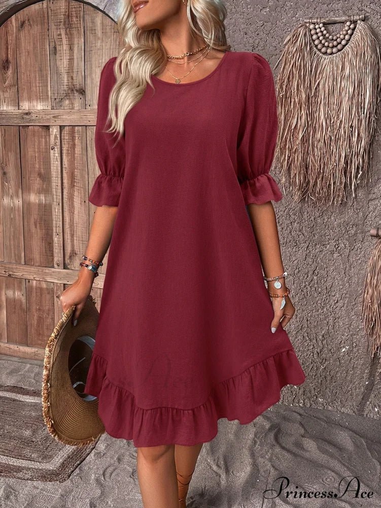 ZEYA - Ursa Ruffle Hem Smock Dress