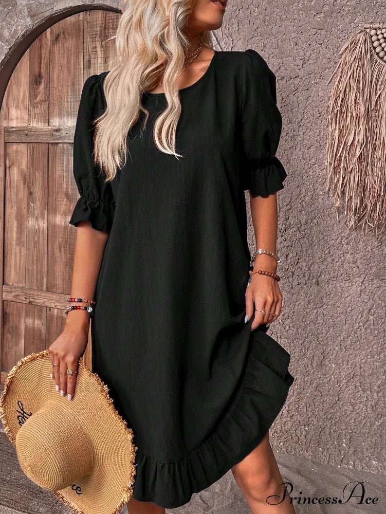 ZEYA - Ursa Ruffle Hem Smock Dress